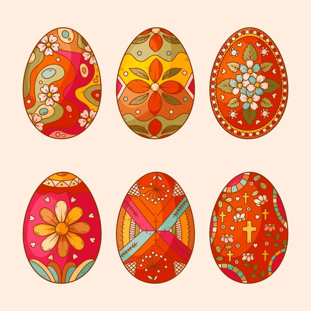 Hand drawn design elements collection for easter holiday