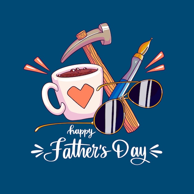 Free vector hand drawn design father's day