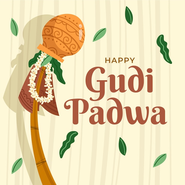 Hand drawn design gudi padwa