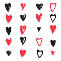 Free vector hand drawn design heart pack