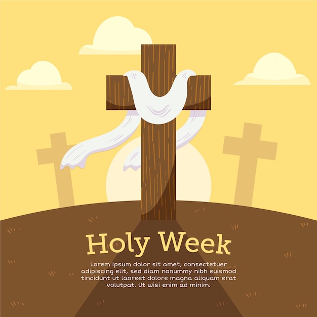 Free vector hand drawn design holy week