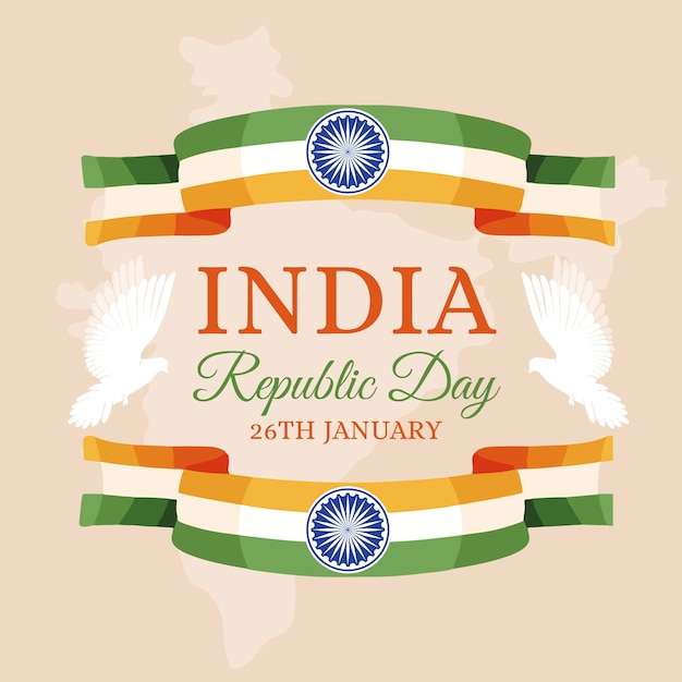 Free vector hand drawn design indian republic day