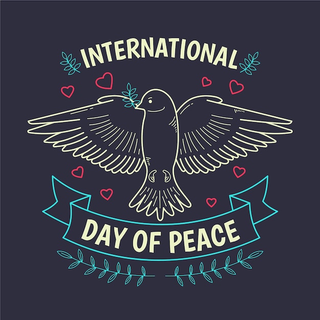 Hand drawn design international day of peace