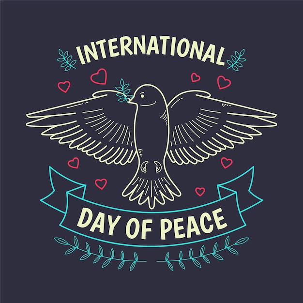 손으로 그린 디자인 국제 평화의 날
