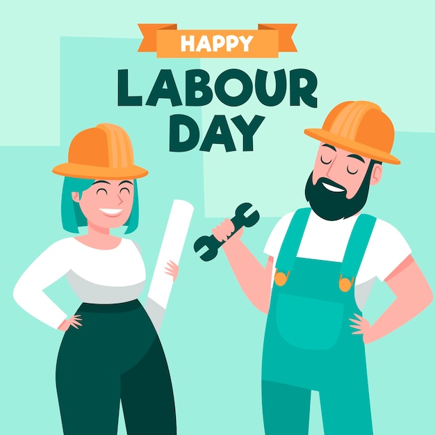 Hand drawn design labour day