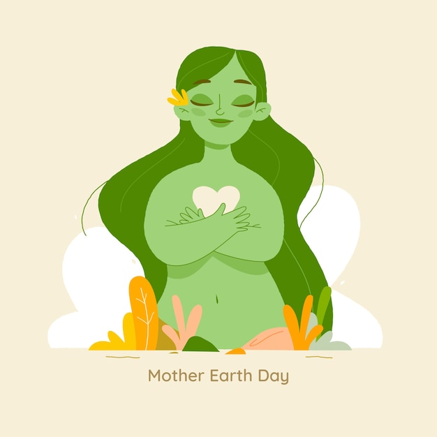 Ручной обращается дизайн День Матери-Земли событие