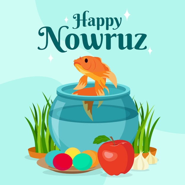 Vettore gratuito evento nowruz design disegnato a mano