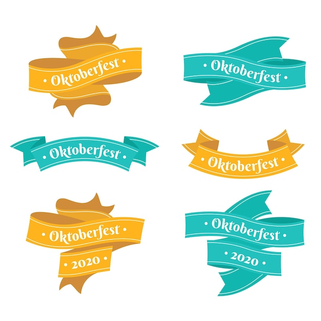 Hand drawn design oktoberfest ribbons