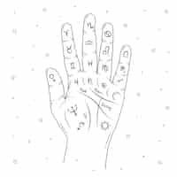 Free vector hand drawn design palmistry symbol