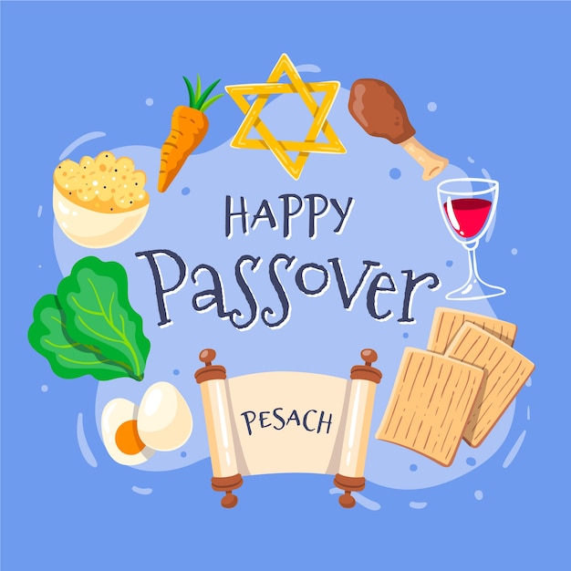 Hand drawn design passover event