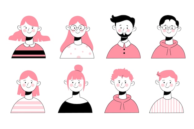 Free vector hand drawn design people avatars