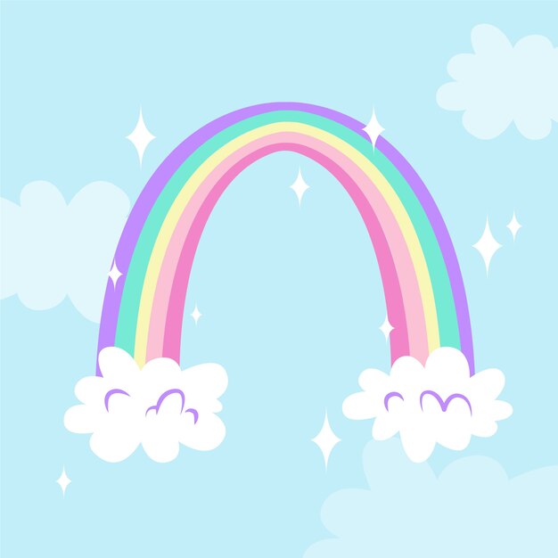 Hand drawn design rainbow