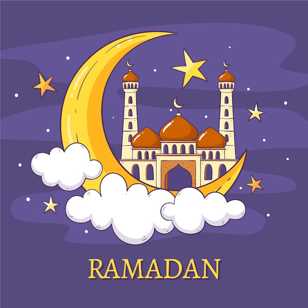 Free vector hand drawn design ramadan