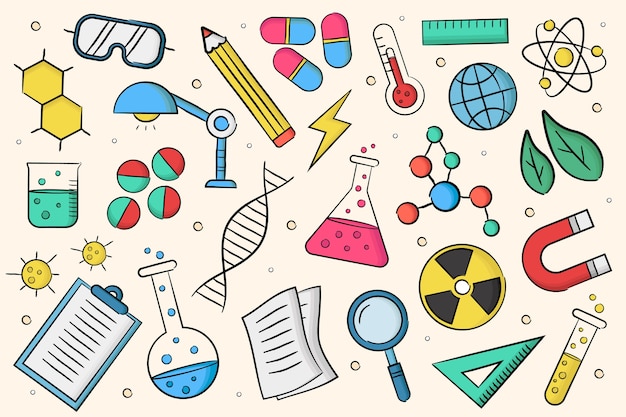 Free vector hand drawn design science education