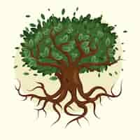 Free vector hand drawn design tree life