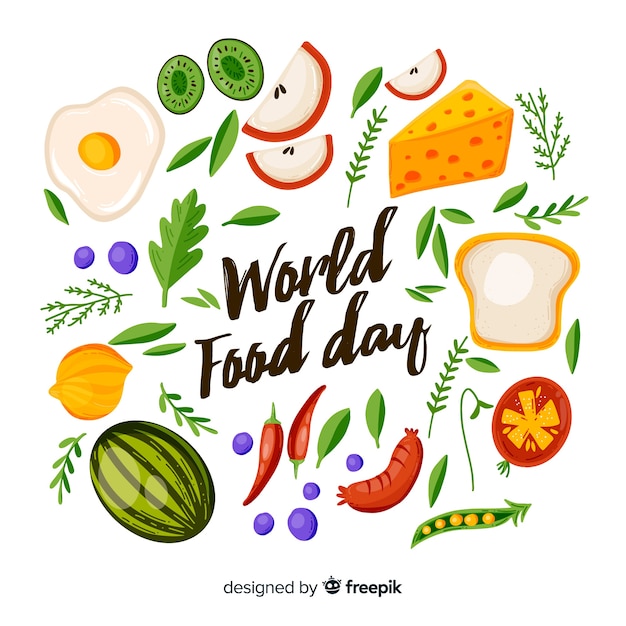 Hand drawn design with world food day event