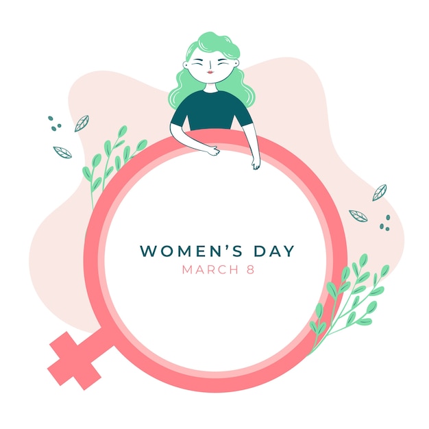 Hand drawn design women's day event