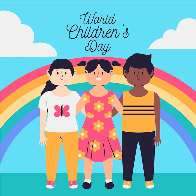 Free vector hand drawn design world children's day