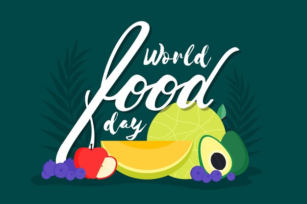 手描きデザインの世界食糧の日を祝う