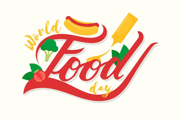 손으로 그린 디자인 세계 음식의 날
