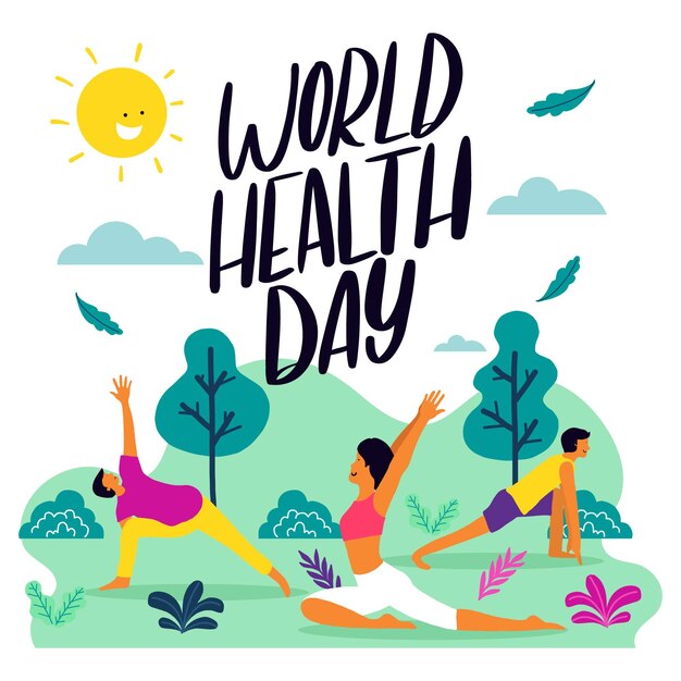 Hand drawn design for world health day