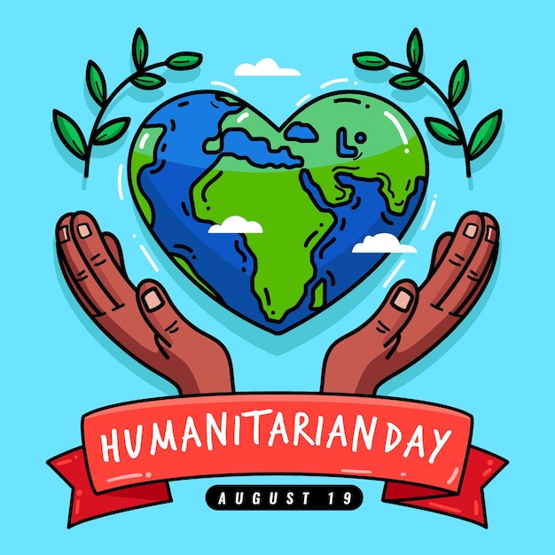 Hand drawn design world humanitarian day