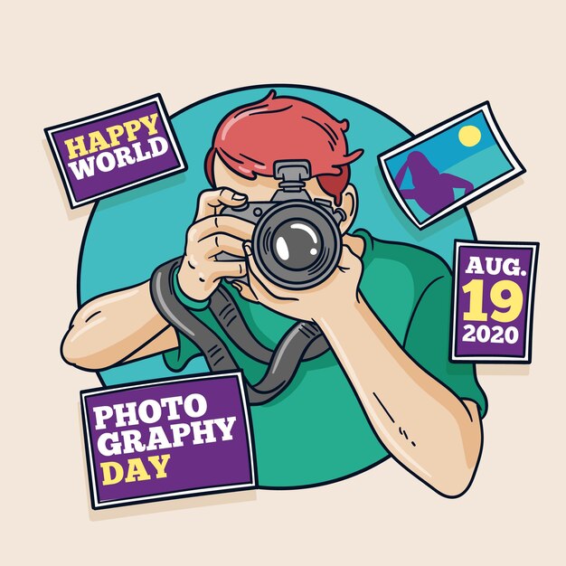 Free Vector Professional Photographer Illustration