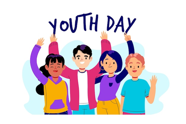 Free vector hand drawn design youth day event