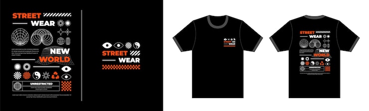 무료 Vector streetwear 일러스트레이션을 위한 손으로 그린 디자인