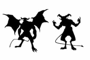 Free vector hand drawn devil silhouette