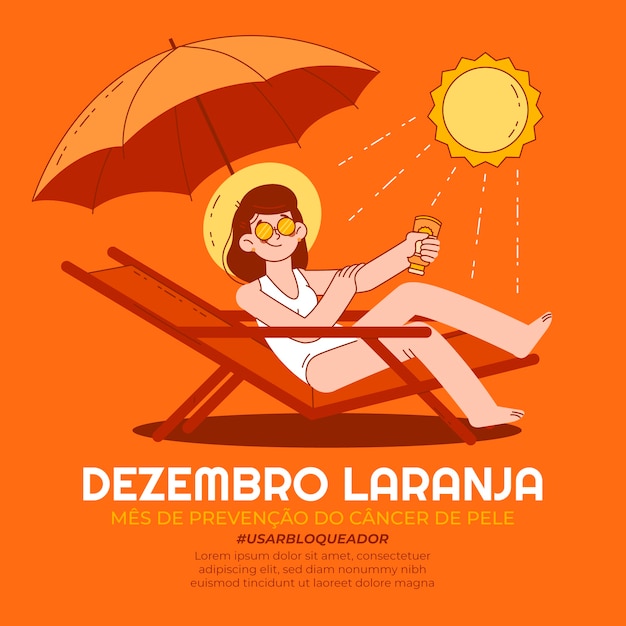 Нарисованная рукой иллюстрация dezembro laranja