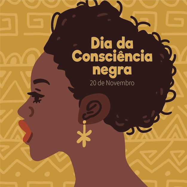 Vettore gratuito dia da consciencia negra disegnato a mano