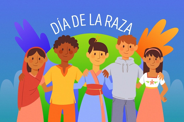 Dia de la raza disegnato a mano