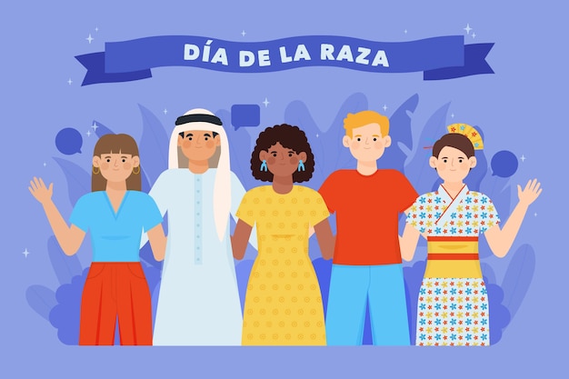 Dia de la raza disegnato a mano