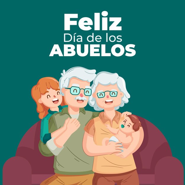 hand drawn dia de los abuelos illustration
