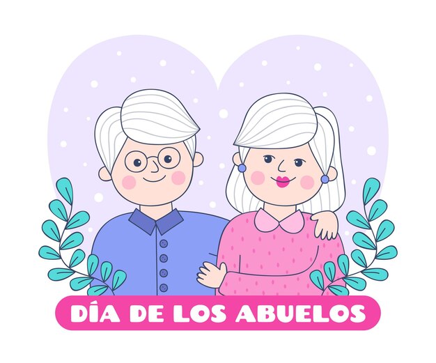 손으로 그린 디아 드 로스 abuelos 그림