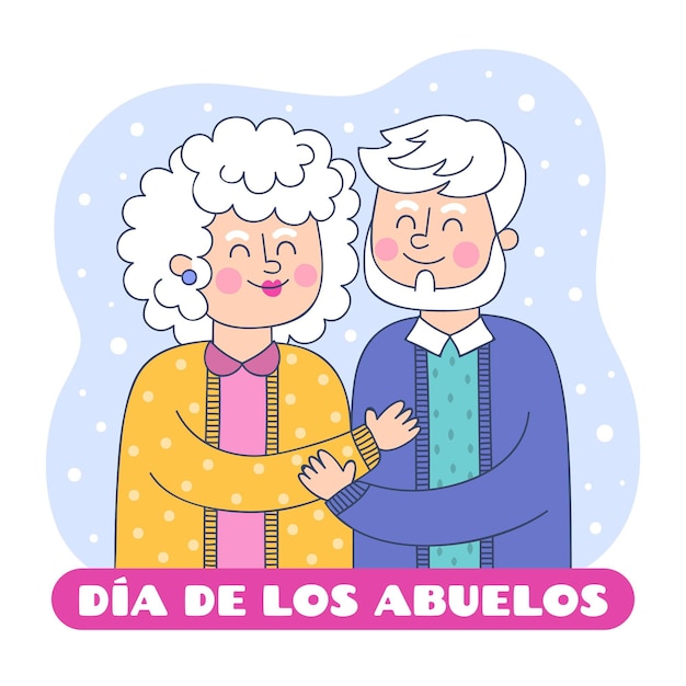 Hand drawn dia de los abuelos illustration