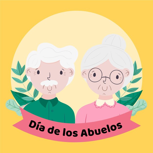 Hand drawn dia de los abuelos illustration