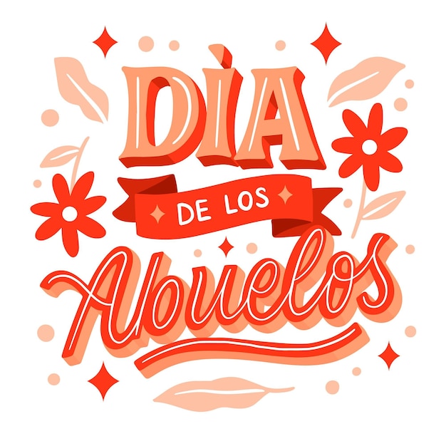 Free vector hand drawn dia de los abuelos lettering