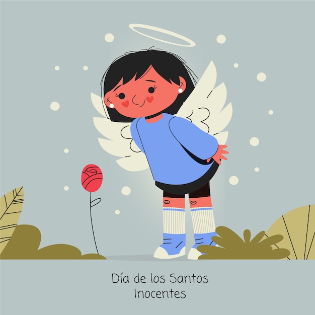 Free vector hand drawn dia de los santos inocentes illustration