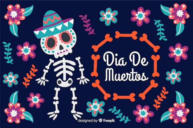 Hand drawn día de muertos background