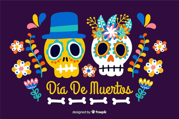 Free vector hand drawn día de muertos background