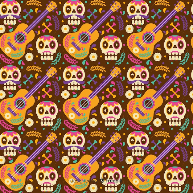 Sfondo di dia de muertos disegnato a mano