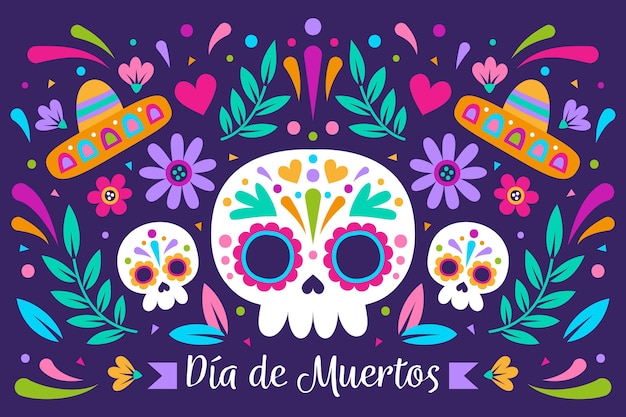 Sfondo dia de muertos disegnato a mano