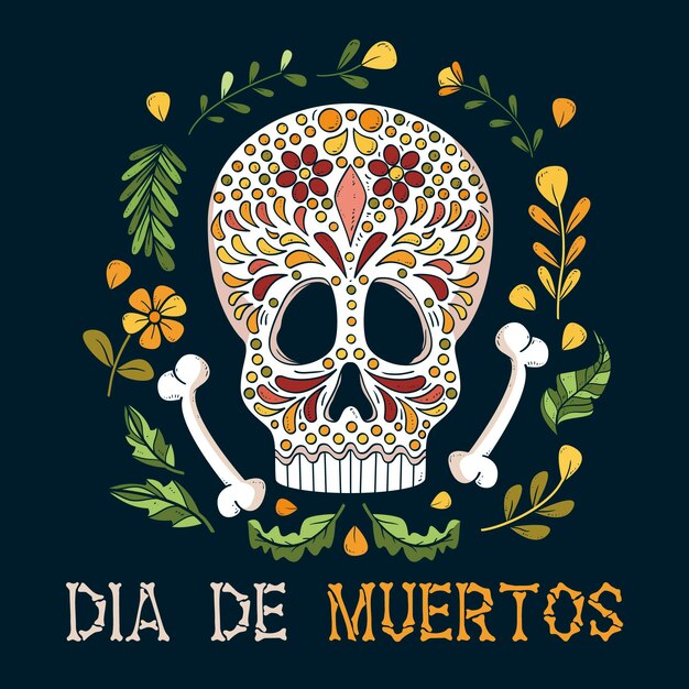 手描きdia de muertos背景