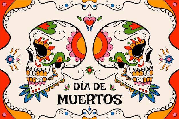 Sfondo dia de muertos disegnato a mano