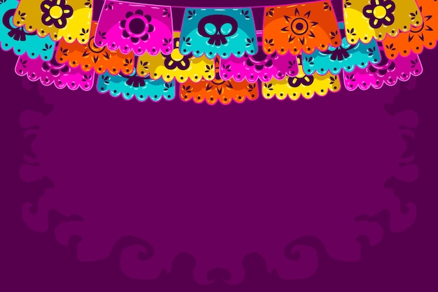 Hand drawn dia de muertos background