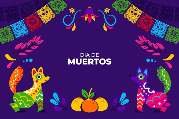 手描きのdia de muertosお祝いの背景