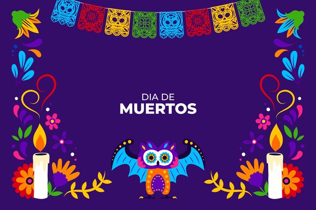 手描きのdia de muertosお祝いの背景