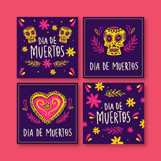 손으로 그린 dia de muertos 인스타그램 게시물 모음